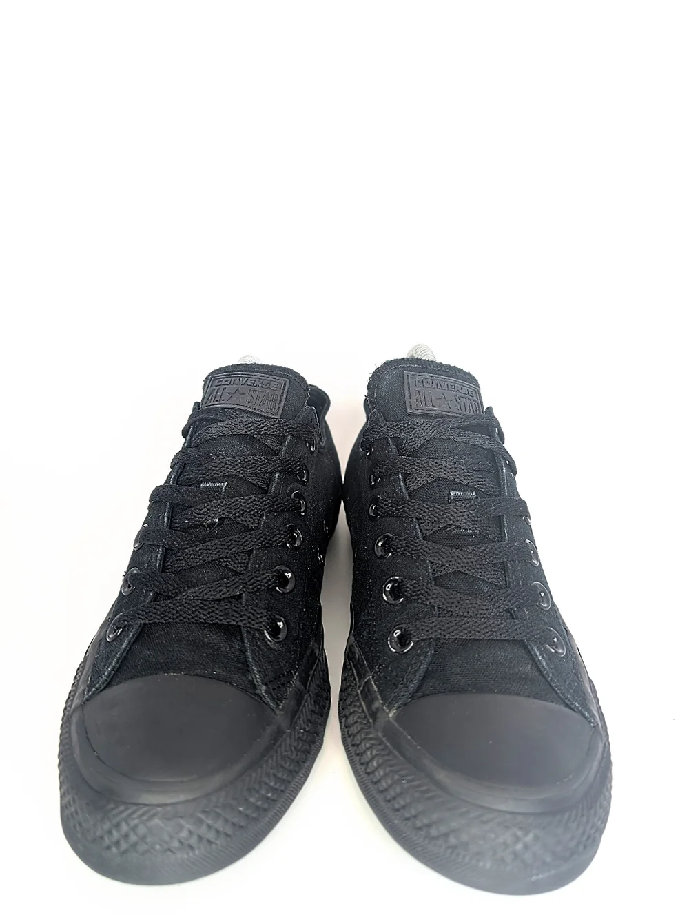 Converse All Star Low Top Canvas Fabric Black Sneakers Women's Size 10